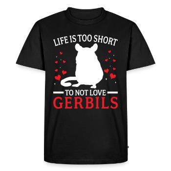 Les gerbilles n’aiment pas les gerbilles rongeurs - T-shirt Premium bio Homme - noir - Devant - Nico (187cm)