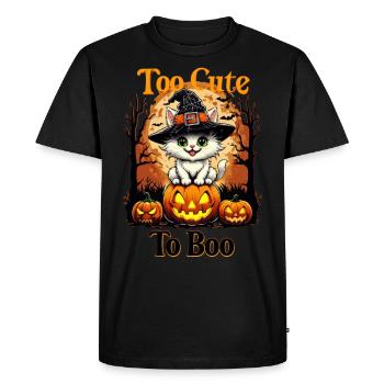 Trop mignon pour huer - Chat d’Halloween sur des citrouilles - T-shirt Premium bio Homme - noir - Devant - Nico (187cm)