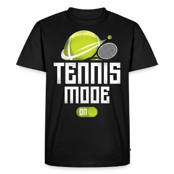 Drôle de joueur de tennis Raquette Tennis - T-shirt Premium bio Homme - noir - Devant - Nico (187cm)