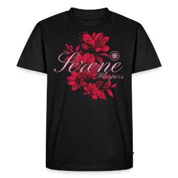 Murmures sereins Conception d’art floral - T-shirt Premium bio Homme - noir - Devant - Nico (187cm)
