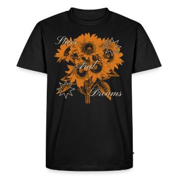 Stars and Dreams Sunflower Art Design - Men's Premium Organic T-Shirt - black - Front - Nico (187cm)