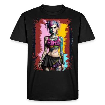 Jolie fille punk - T-shirt Premium bio Homme - noir - Devant - Nico (187cm)