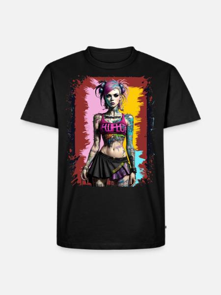 Pretty Punk Girl - Men's Premium Organic T-Shirt - black