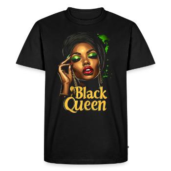 Black Queen Heritage Black History Month Art - Men's Premium Organic T-Shirt - black - Front - Nico (187cm)
