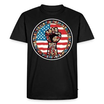 Patrimoine du Mois de l’histoire des Noirs afro-américains - T-shirt Premium bio Homme - noir - Devant - Nico (187cm)