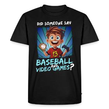13e anniversaire de baseball et de jeux pour les jeunes de 13 ans - T-shirt Premium bio Homme - noir - Devant - Nico (187cm)
