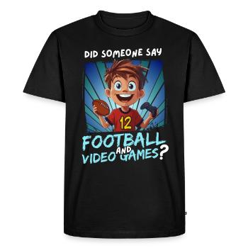 12e anniversaire Football et jeux pour les enfants de 12 ans - T-shirt Premium bio Homme - noir - Devant - Nico (187cm)