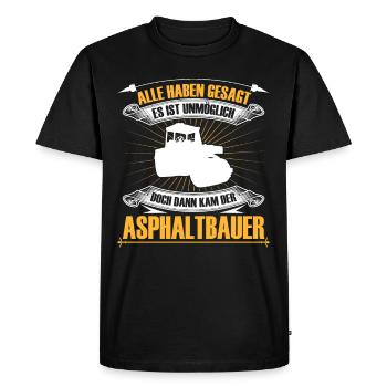 Asphalt construction is impossible Road construction - Men's Premium Organic T-Shirt - black - Front - Nico (187cm)