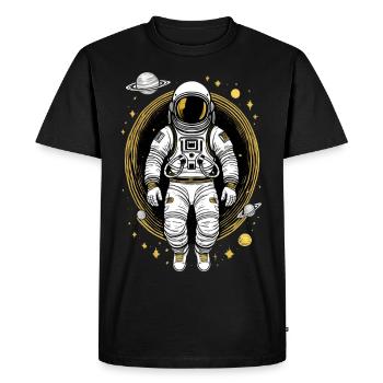 Astronaute dans l’espace - T-shirt Premium bio Homme - noir - Devant - Nico (187cm)