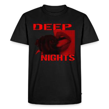 DEEP NIGHTS - Männer Premium Bio T-Shirt - Schwarz - Vorne - Nico (187cm)