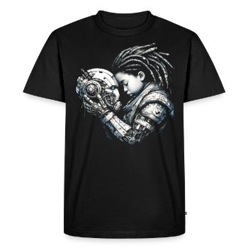 Fille+Robo - T-shirt Premium bio Homme - noir - Devant - Nico (187cm)