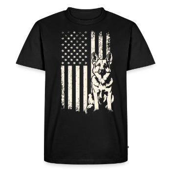 Berger Allemand USA 4 juillet et Journée des anciens combattants - T-shirt Premium bio Homme - noir - Devant - Nico (187cm)