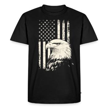 Patriot Bald Eagle – Journée des anciens combattants du 4 juillet - T-shirt Premium bio Homme - noir - Devant - Nico (187cm)