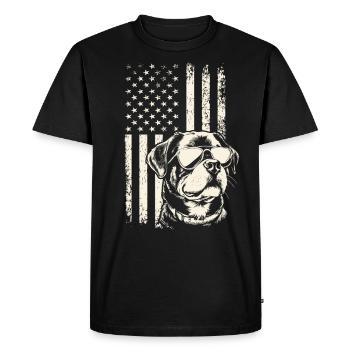 Patriotisme Rottweiler – 4 juillet et Journée des anciens combattants - T-shirt Premium bio Homme - noir - Devant - Nico (187cm)