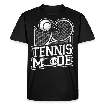 Drôle de joueur de tennis Raquette Tennis - T-shirt Premium bio Homme - noir - Devant - Nico (187cm)