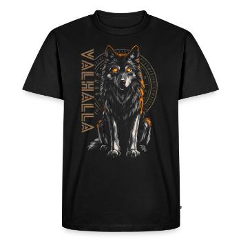 Vegvisir Loup Runes Mythologie Nordique Viking - T-shirt Premium bio Homme - noir - Devant - Nico (187cm)