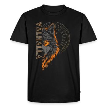 Runes nordiques Vegvisir Loup Viking pour Odin - T-shirt Premium bio Homme - noir - Devant - Nico (187cm)