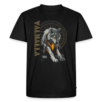 Viking Loup Boussole nordique Vegvisir Runes - T-shirt Premium bio Homme - noir - Devant - Nico (187cm)
