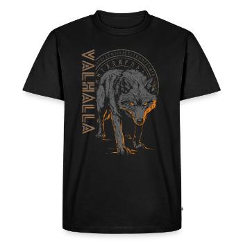 Runes nordiques : Vegvisir, Loup, Fils d’Odin, Viking - T-shirt Premium bio Homme - noir - Devant - Nico (187cm)