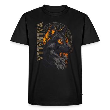 Viking Loup Vegvisir Rune Symbole Valhalla - T-shirt Premium bio Homme - noir - Devant - Nico (187cm)