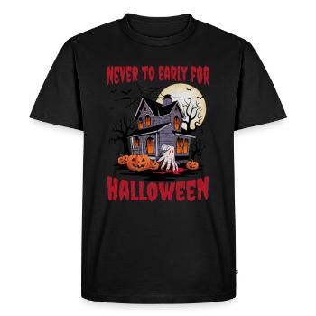 Spooky Maison hantée Halloween Outfit Femmes - T-shirt Premium bio Homme - noir - Devant - Nico (187cm)