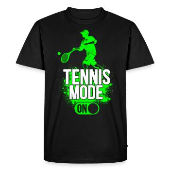 Drôle de joueur de tennis Raquette Tennis - T-shirt Premium bio Homme - noir - Devant - Nico (187cm)