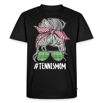 Funny Tennis Player Racket - Men's Premium Organic T-Shirt - black - Front - Nico (187cm)