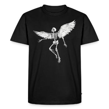 Squelette avec des ailes pour motards – Extravagant - T-shirt Premium bio Homme - noir - Devant - Nico (187cm)