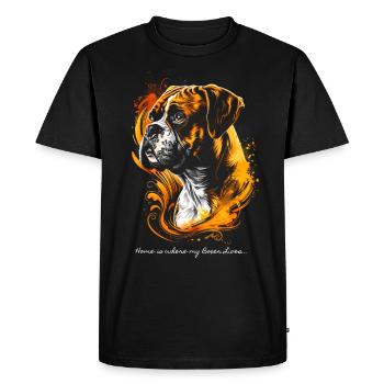 Home is where my Boxer lives... - Men's Premium Organic T-Shirt - black - Front - Nico (187cm)