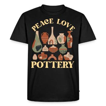 Pottery Ceramics Artist Girl Peace - Men's Premium Organic T-Shirt - black - Front - Nico (187cm)