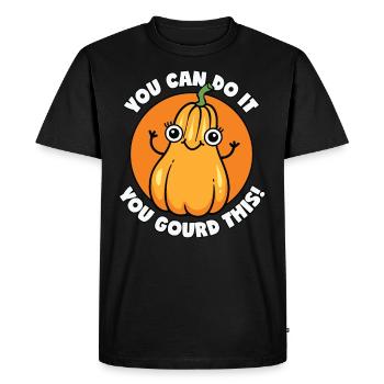 Tu peux le faire! Citrouille Automne Tenue Drôle - T-shirt Premium bio Homme - noir - Devant - Nico (187cm)