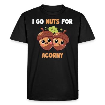 I'm Crazy About Acorny - Fall Outfit - Men's Premium Organic T-Shirt - black - Front - Nico (187cm)