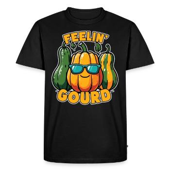 Feel Me Gourd - Funny Fall Outfit - Men's Premium Organic T-Shirt - black - Front - Nico (187cm)