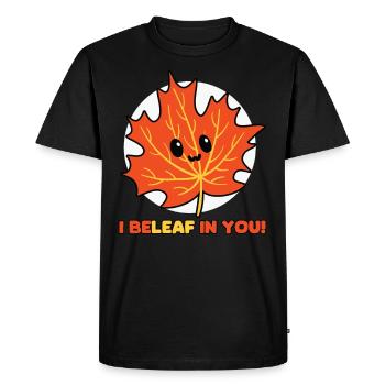 I Believe In You - Autumnal Leaf Outfit - Men's Premium Organic T-Shirt - black - Front - Nico (187cm)