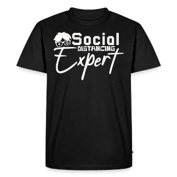 Expert in Social Distancing – Gamer Humor - Men's Premium Organic T-Shirt - black - Front - Nico (187cm)
