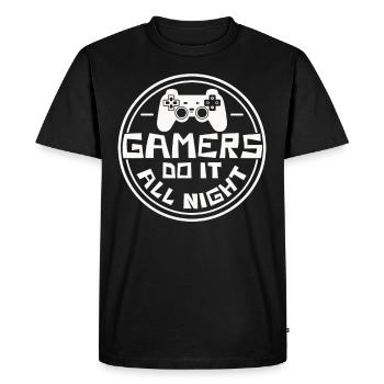 Gamer Toute la nuit Joueur Humour Jeux Jeux - T-shirt Premium bio Homme - noir - Devant - Nico (187cm)