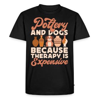 Poterie Céramique Artiste Chien - T-shirt Premium bio Homme - noir - Devant - Nico (187cm)