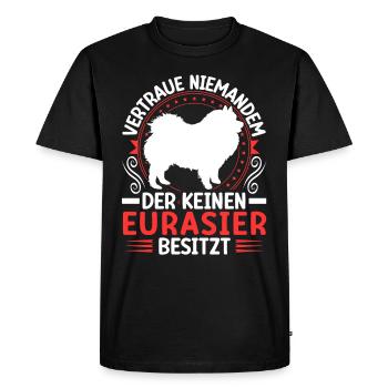 Je possède un Spitz eurasien Eurasier - T-shirt Premium bio Homme - noir - Devant - Nico (187cm)