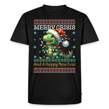 Joyeuse Crise Weihnachten Dino Noël laid - T-shirt Premium bio Homme - noir - Devant - Nico (187cm)