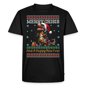 Joyeux Crise Noël laid Dino Weihnachten - T-shirt Premium bio Homme - noir - Devant - Nico (187cm)