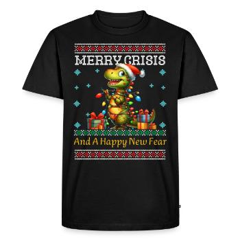 Dino Weihnachten Joyeux Crise Noël laid - T-shirt Premium bio Homme - noir - Devant - Nico (187cm)