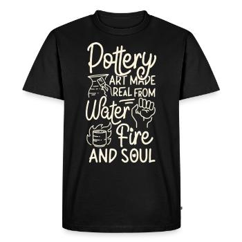 Poterie Céramique Poterie d’artiste - T-shirt Premium bio Homme - noir - Devant - Nico (187cm)
