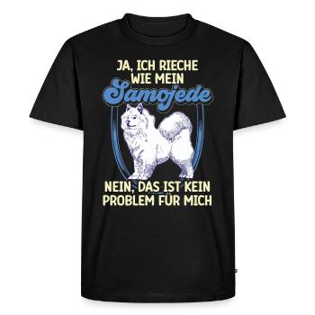 Samoyed Samoyed Spitz Smell of Samoyed - Men's Premium Organic T-Shirt - black - Front - Nico (187cm)