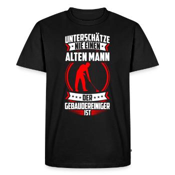 Nettoyeur de bâtiment vieil homme nettoyeur de vitres - T-shirt Premium bio Homme - noir - Devant - Nico (187cm)