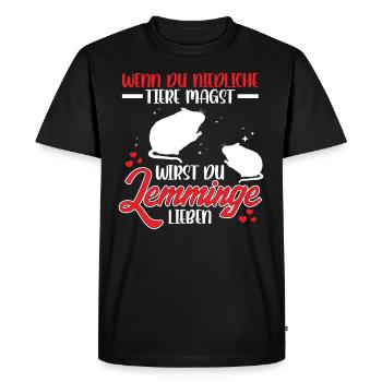 You'll like lemmings Vole lemming - Men's Premium Organic T-Shirt - black - Front - Nico (187cm)