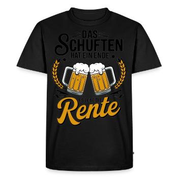 Le labeur est terminé - vive la pension - T-shirt Premium bio Homme - noir - Devant - Nico (187cm)
