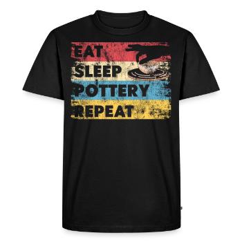 Poterie Céramique Artiste Rétro - T-shirt Premium bio Homme - noir - Devant - Nico (187cm)
