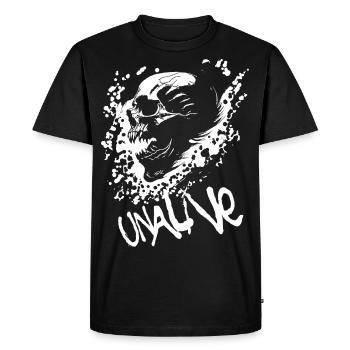 Undead Horror Skull - Men's Premium Organic T-Shirt - black - Front - Nico (187cm)