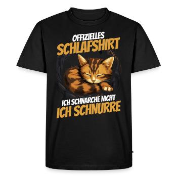 Official Sleep Shirt - Cute Cat in the Nest - Men's Premium Organic T-Shirt - black - Front - Nico (187cm)
