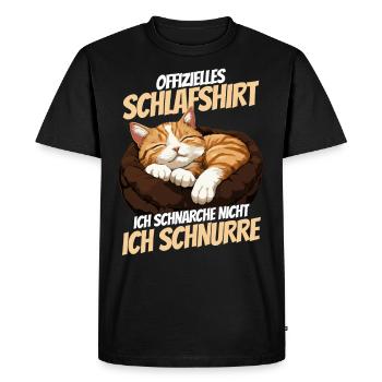 Chemise de nuit officielle : Le chat dort dans le panier - T-shirt Premium bio Homme - noir - Devant - Nico (187cm)